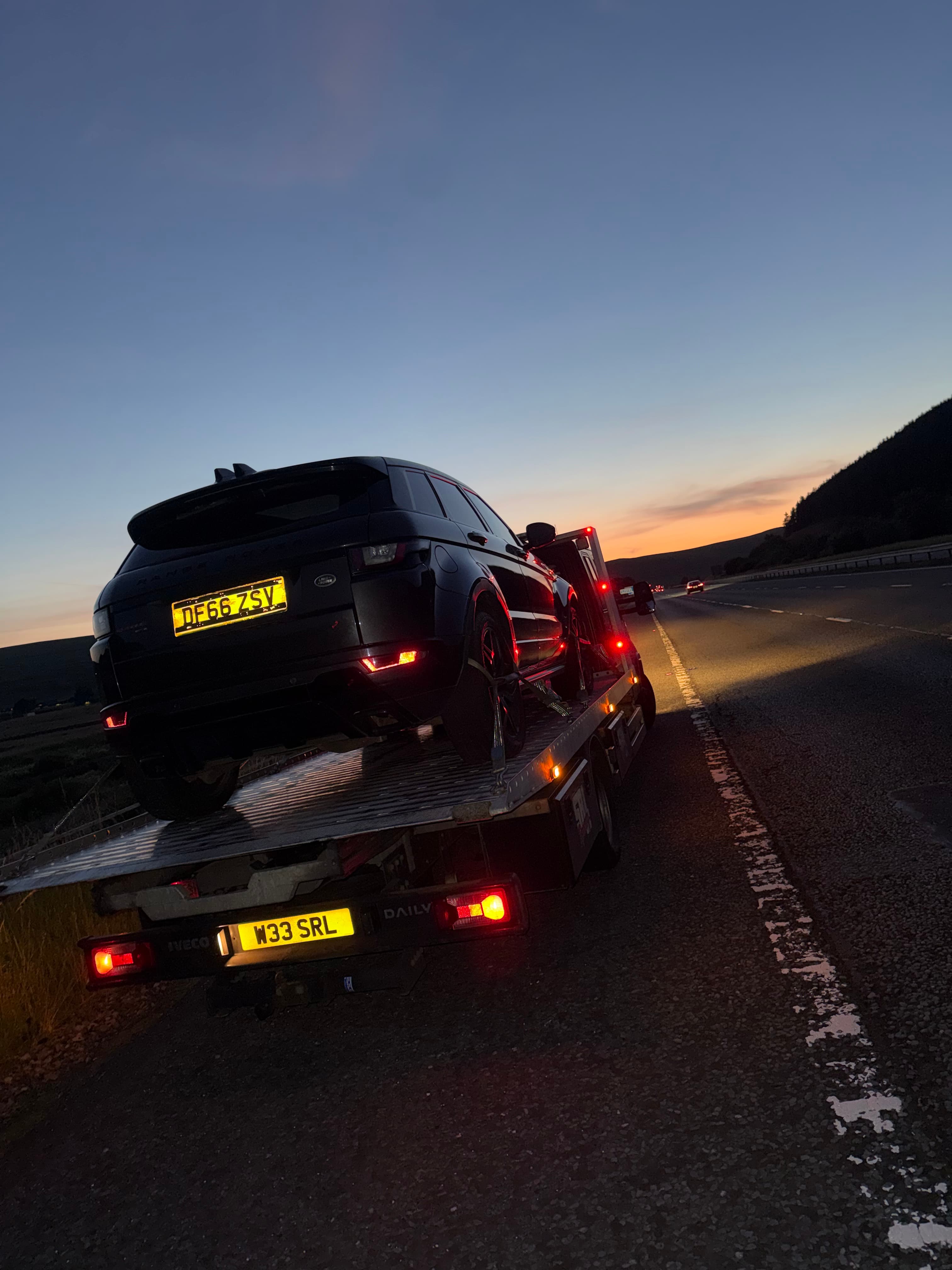 Range Rover evoque recovery from Moffat m74/a74 to Invergordon / Inverness