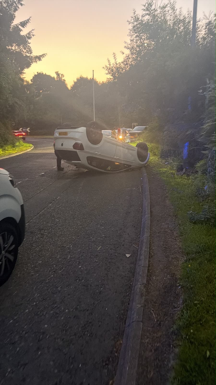 Vw polo at fault crash on its roof, recovered from Cumbernauld to Coatbridge